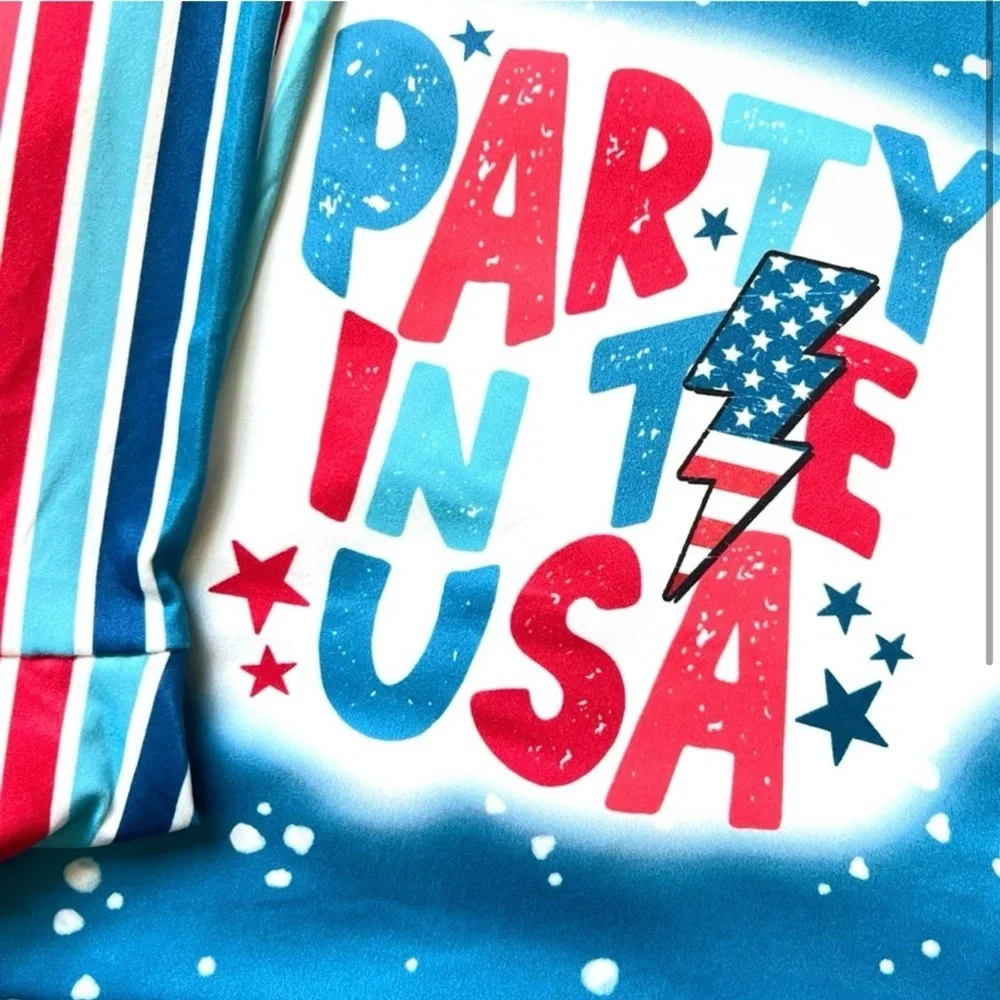 New Boutique Girls “Party In The USA” Two Piece Flare Pant Set.